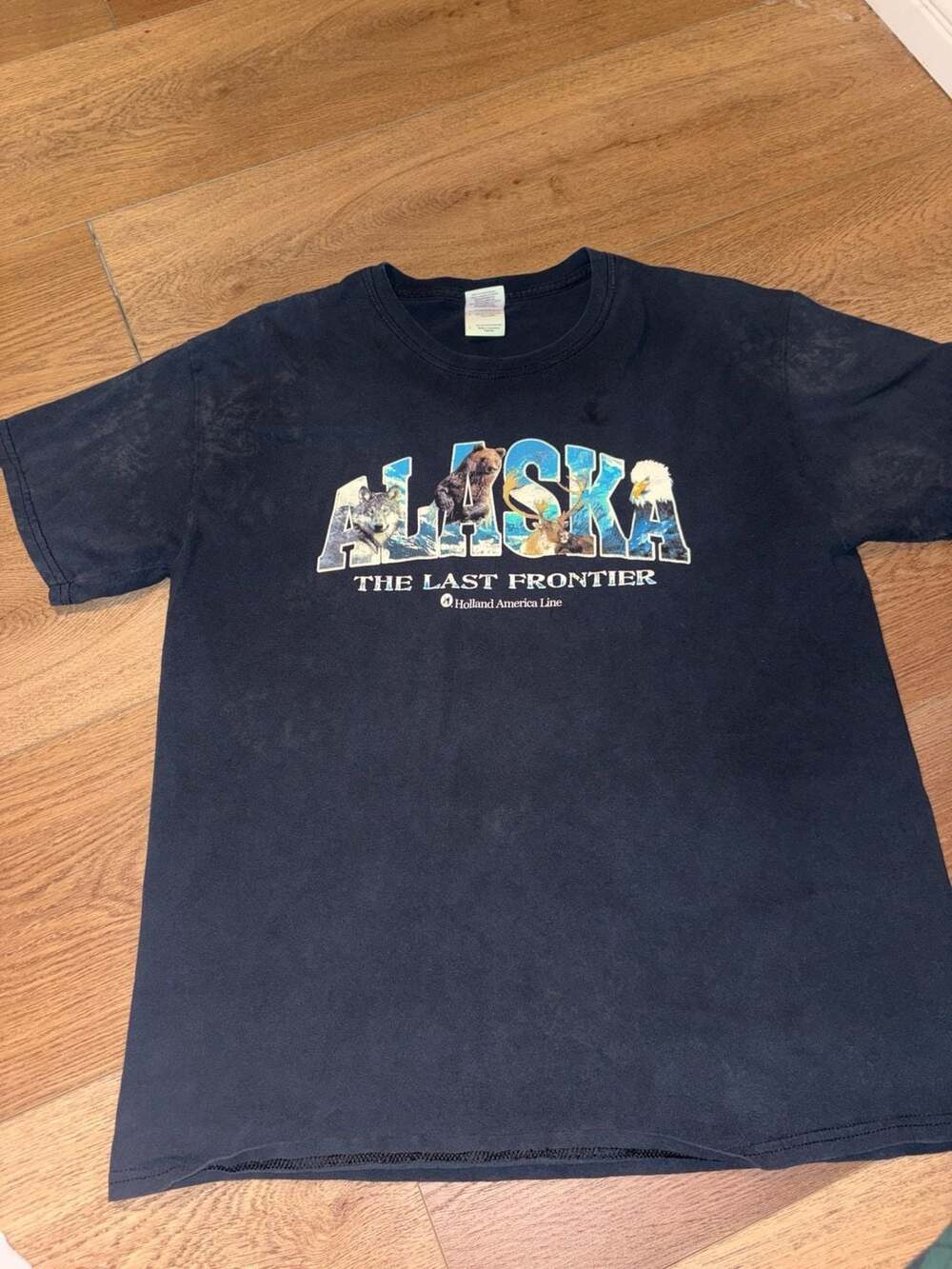 Vintage Holland America Line Alaska The Last Frontier Graphic T-Shirt